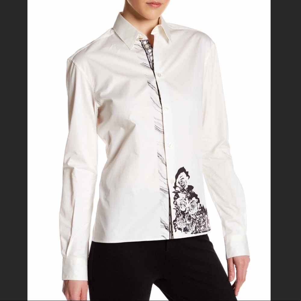 Rare Versace Couture White Dress Shirt Blouse